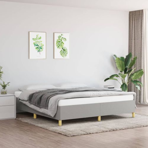 Cadre De Lit Sans Matelas Gris Clair 180x200 Cm Tissu