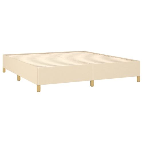 Cadre De Lit Sans Matelas Crème 180x200 Cm Tissu