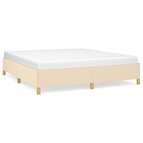 Cadre De Lit Sans Matelas Crème 180x200 Cm Tissu