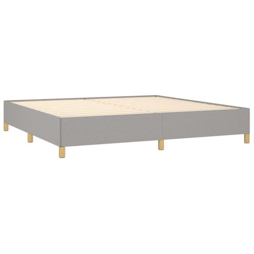 Cadre De Lit Sans Matelas Gris Clair 200x200 Cm Tissu