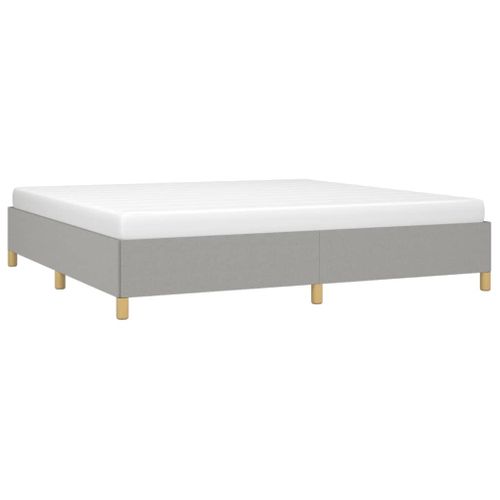 Cadre De Lit Sans Matelas Gris Clair 200x200 Cm Tissu