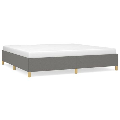 Cadre De Lit Sans Matelas Gris Foncé 200x200 Cm Tissu