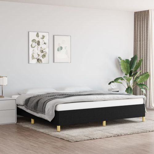 Cadre De Lit Sans Matelas Noir 200x200 Cm Tissu