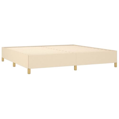 Cadre De Lit Sans Matelas Crème 200x200 Cm Tissu