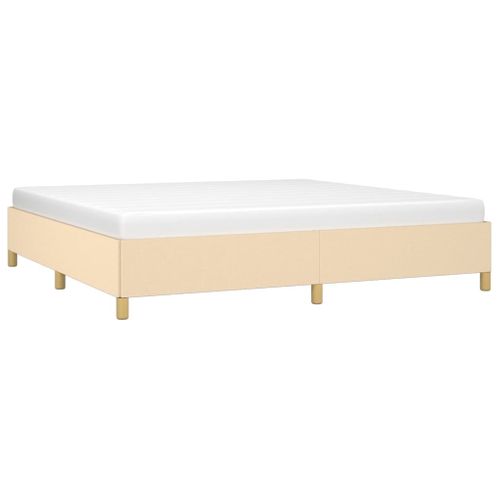 Cadre De Lit Sans Matelas Crème 200x200 Cm Tissu