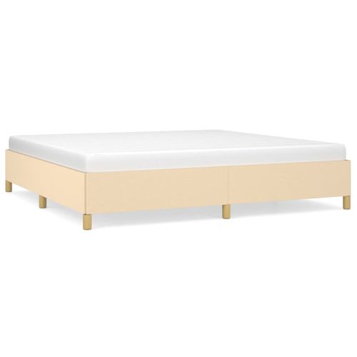 Cadre De Lit Sans Matelas Crème 200x200 Cm Tissu