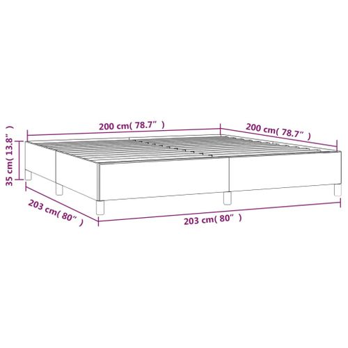 Cadre De Lit Sans Matelas Crème 200x200 Cm Tissu
