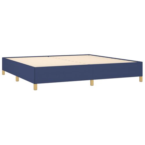Cadre De Lit Sans Matelas Bleu 200x200 Cm Tissu