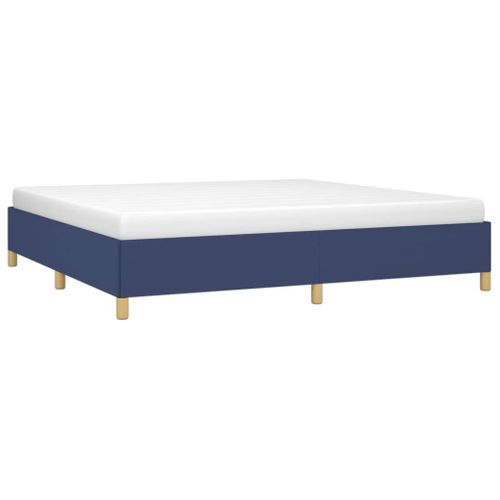 Cadre De Lit Sans Matelas Bleu 200x200 Cm Tissu