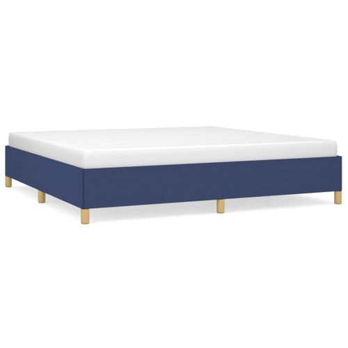 Cadre De Lit Sans Matelas Bleu 200x200 Cm Tissu