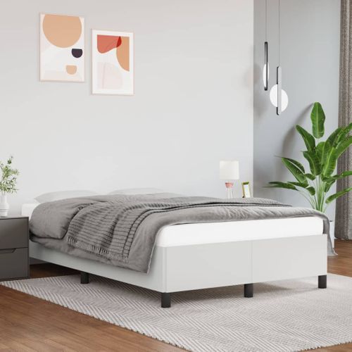Cadre De Lit Sans Matelas Blanc 120x200 Cm Simili