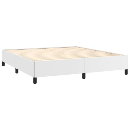 Cadre De Lit Sans Matelas Blanc 160x200 Cm Simili
