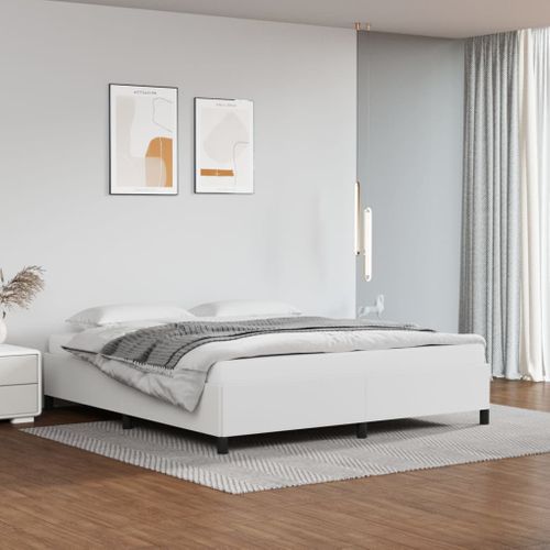 Cadre De Lit Sans Matelas Blanc 180x200 Cm Simili