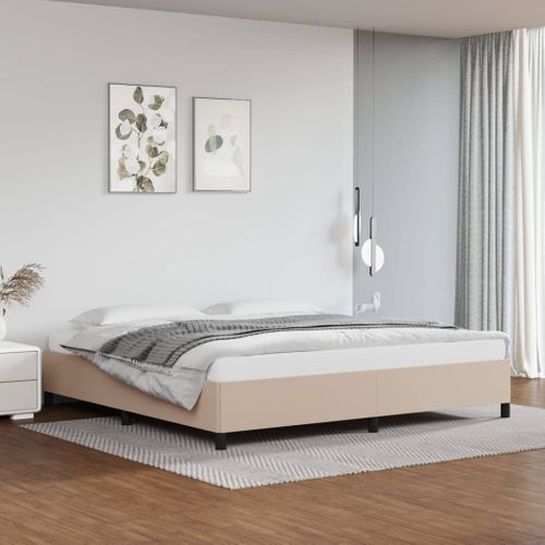 Cadre De Lit Sans Matelas Cappuccino 200x200 Cm Simili