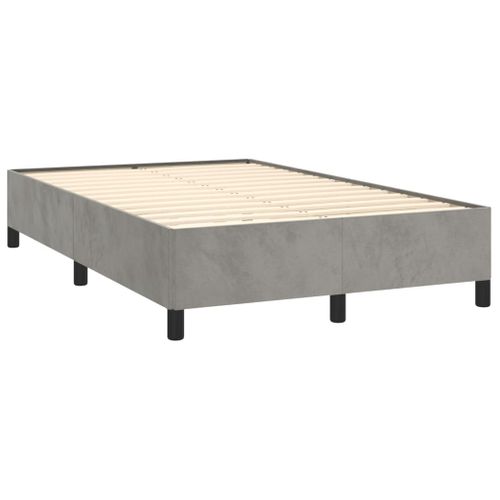 Cadre De Lit Sans Matelas Gris Clair 120x200 Cm Velours