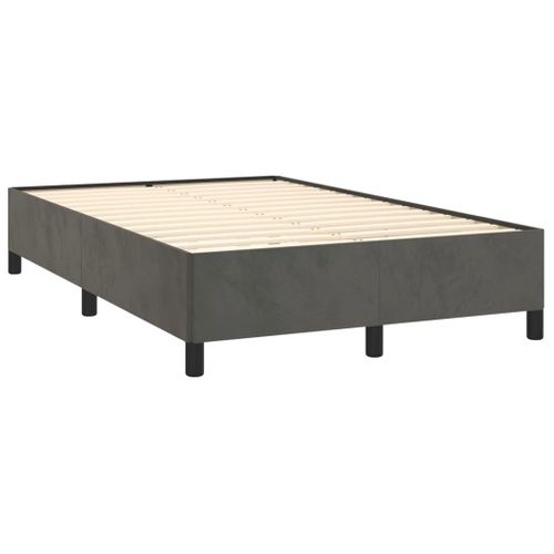 Cadre De Lit Sans Matelas Gris Foncé 120x200 Cm Velours