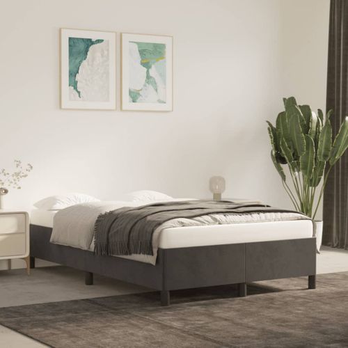 Cadre De Lit Sans Matelas Gris Foncé 120x200 Cm Velours
