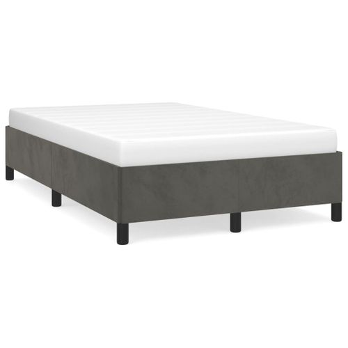 Cadre De Lit Sans Matelas Gris Foncé 120x200 Cm Velours
