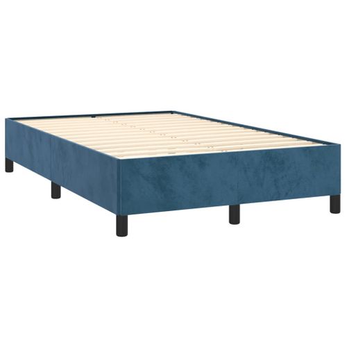 Cadre De Lit Sans Matelas Bleu Foncé 120x200 Cm Velours