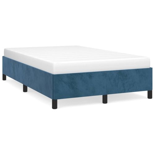 Cadre De Lit Sans Matelas Bleu Foncé 120x200 Cm Velours
