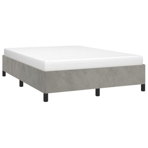 Cadre De Lit Sans Matelas Gris Clair 140x190 Cm Velours