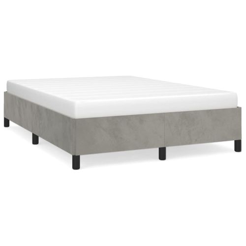 Cadre De Lit Sans Matelas Gris Clair 140x190 Cm Velours