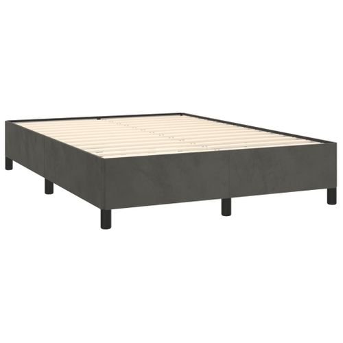 Cadre De Lit Sans Matelas Gris Foncé 140x190 Cm Velours