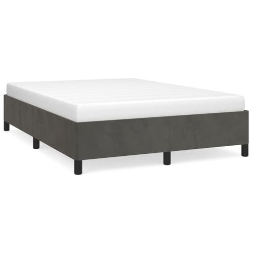 Cadre De Lit Sans Matelas Gris Foncé 140x190 Cm Velours