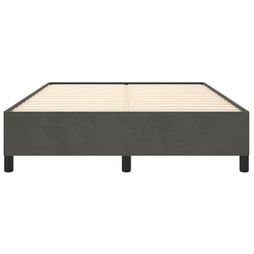 Cadre De Lit Sans Matelas Gris Foncé 140x190 Cm Velours