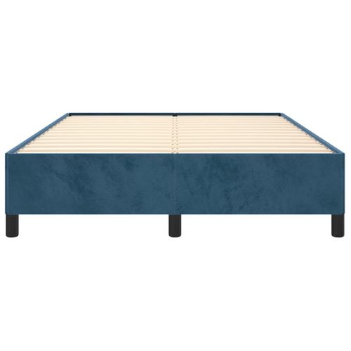 Cadre De Lit Sans Matelas Bleu Foncé 140x190 Cm Velours