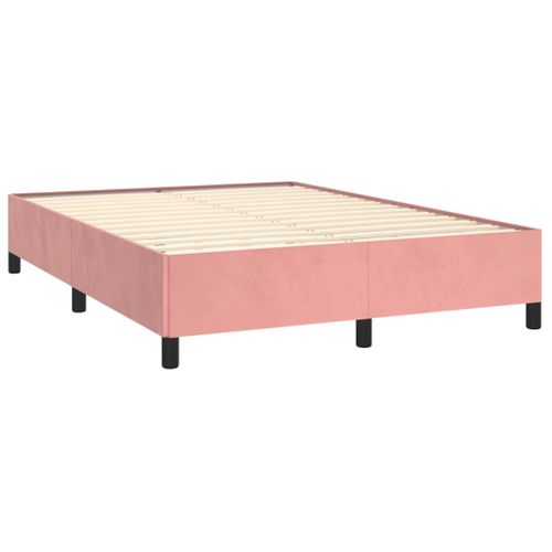 Cadre De Lit Sans Matelas Rose 140x190 Cm Velours