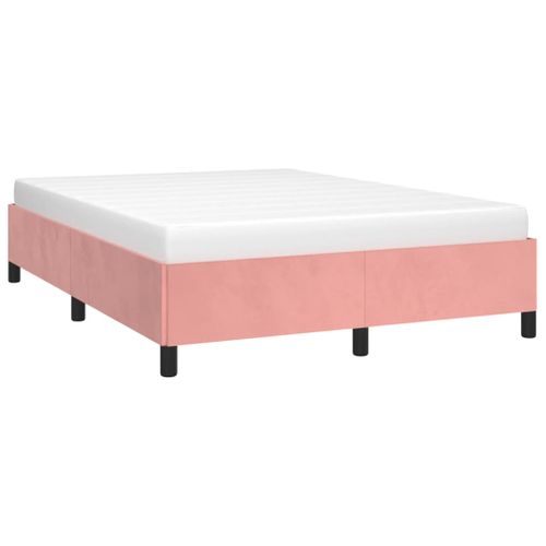 Cadre De Lit Sans Matelas Rose 140x190 Cm Velours