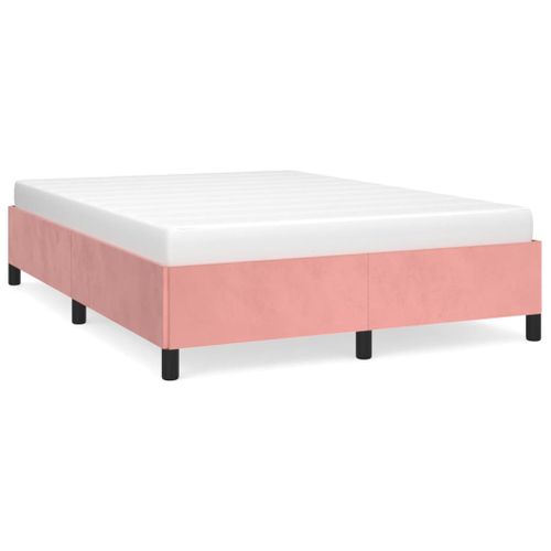 Cadre De Lit Sans Matelas Rose 140x190 Cm Velours