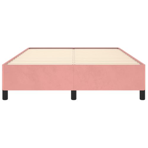 Cadre De Lit Sans Matelas Rose 140x190 Cm Velours