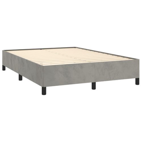 Cadre De Lit Sans Matelas Gris Clair 140x200 Cm Velours