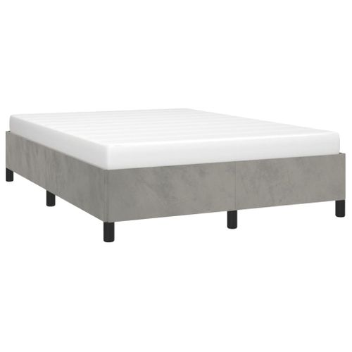 Cadre De Lit Sans Matelas Gris Clair 140x200 Cm Velours