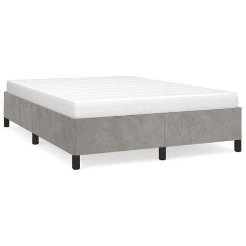 Cadre De Lit Sans Matelas Gris Clair 140x200 Cm Velours