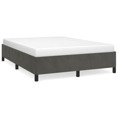 Cadre De Lit Sans Matelas Gris Foncé 140x200 Cm Velours