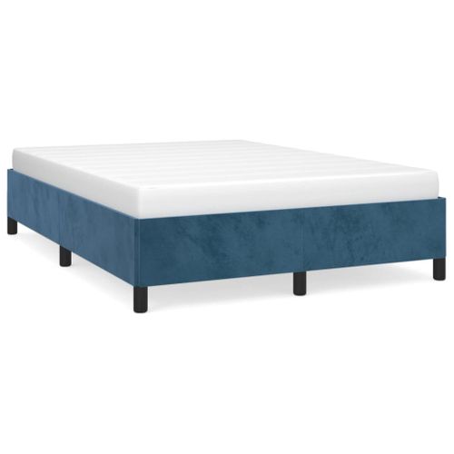 Cadre De Lit Sans Matelas Bleu Foncé 140x200 Cm Velours