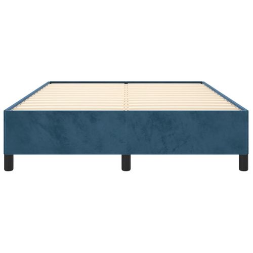 Cadre De Lit Sans Matelas Bleu Foncé 140x200 Cm Velours