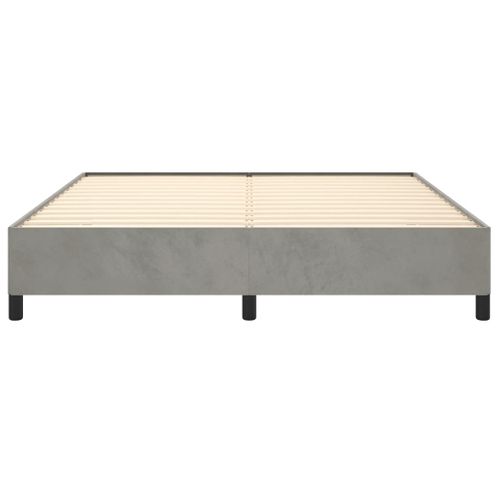 Cadre De Lit Sans Matelas Gris Clair 160x200 Cm Velours