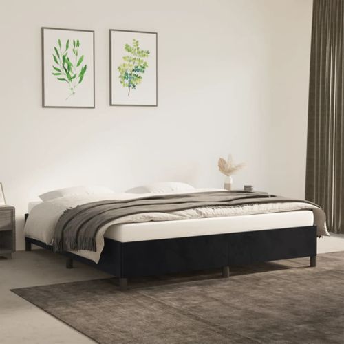 Cadre De Lit Sans Matelas Noir 160x200 Cm Velours
