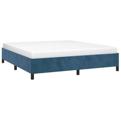 Cadre De Lit Sans Matelas Bleu Foncé 160x200 Cm Velours