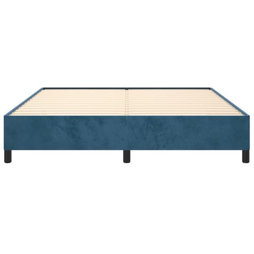 Cadre De Lit Sans Matelas Bleu Foncé 160x200 Cm Velours
