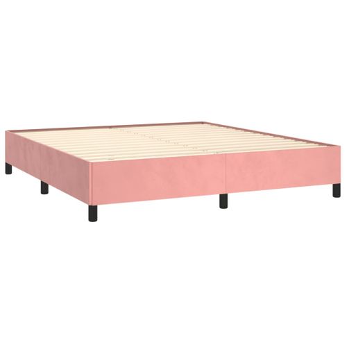 Cadre De Lit Sans Matelas Rose 160x200 Cm Velours