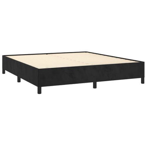 Cadre De Lit Sans Matelas Noir 180x200 Cm Velours