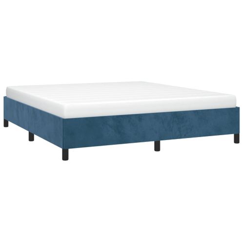Cadre De Lit Sans Matelas Bleu Foncé 180x200 Cm Velours