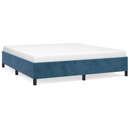 Cadre De Lit Sans Matelas Bleu Foncé 180x200 Cm Velours