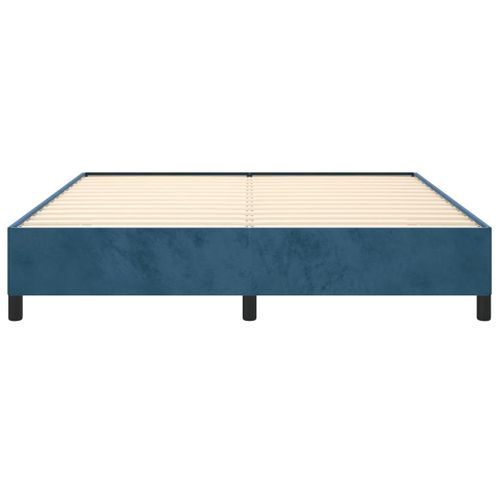 Cadre De Lit Sans Matelas Bleu Foncé 180x200 Cm Velours