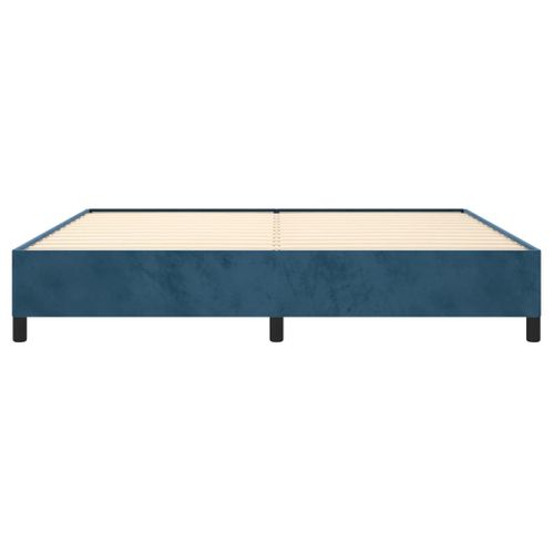 Cadre De Lit Sans Matelas Bleu Foncé 200x200 Cm Velours